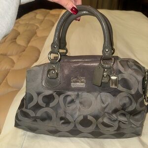 - SOLD - Coach Gray Signature Bag